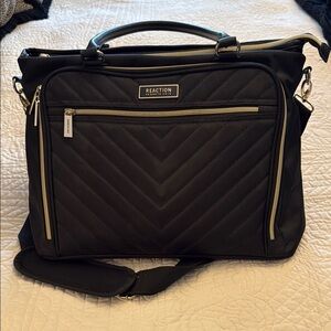Kenneth Cole Reaction Black Laptop Bag with Quilted Design